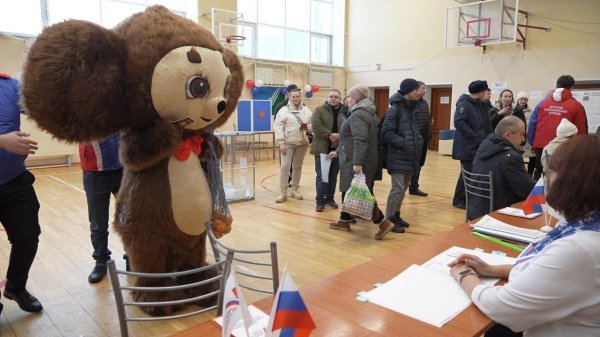 Чебурашка проголосовал на выборах в Югорске