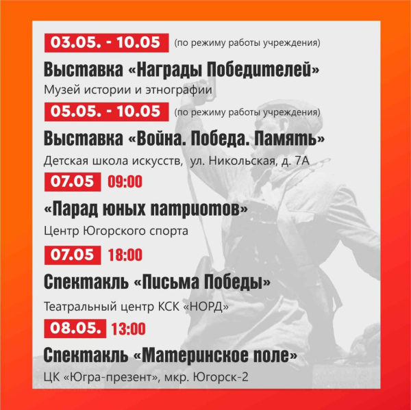 Праздничная программа мероприятий и акций, посвященных 80-летию Великой Победы